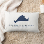 ネイビーブルーマーサのブドウ園の地図と座標 ランバークッション (ブランケット)