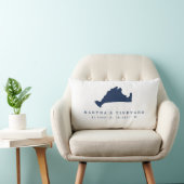 ネイビーブルーマーサのブドウ園の地図と座標 ランバークッション (椅子)