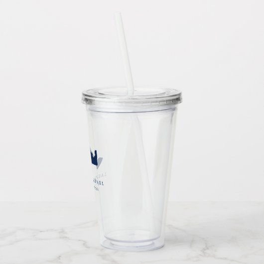 ネイビーブルーマーサズヴィネヤード結婚式の引き出物 アクリルタンブラー (左)