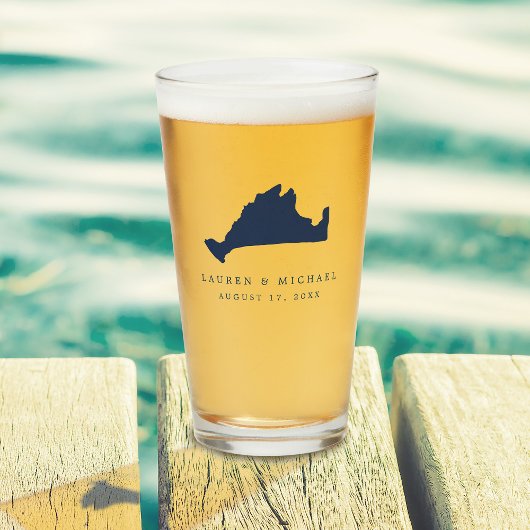 ネイビーブルーマーサズヴィネヤード結婚式の引き出物 タンブラーグラス
