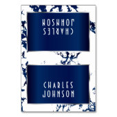 ネイビーブルーマーブルホワイトとシルバー – 座席表 テーブルナンバー (正面)