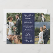 ネイビーブルーミスタントーメリース結婚したクリス感謝していマス サンキューカード (正面)