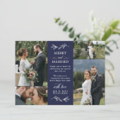 ネイビーブルーミスタントーメリース結婚したクリス感謝していマス サンキューカード (スタンド正面)