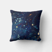 ネイビーブルーミッドナイトスワール銀河系抽象芸術 クッション (裏面)