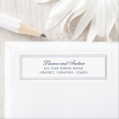 ネイビーブルーミニマモダンリスト差出人住所ラベル ラベル (インサイチュ)