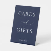 ネイビーブルーミニマリストカードとギフト 台座サイン (正面)