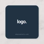 ネイビーブルーミニマリストモダンインフルエンサーScannable スクエア名刺 (正面)