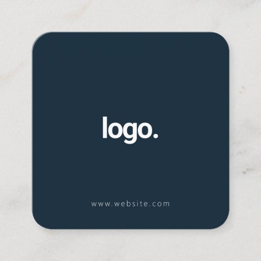 ネイビーブルーミニマリストモダンインフルエンサーScannable スクエア名刺 (正面)