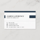 ネイビーブルーミニマリストモダンプロフェッショナル 名刺 (裏面)