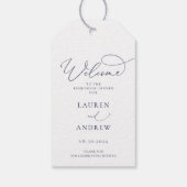 ネイビーブルーミニマリストリハーサルディナー ギフトタグ (裏面)