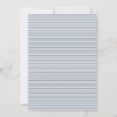 ネイビーブルーミニマリスト優美スクリプト セーブザデート (裏面)