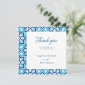 ネイビーブルーミニマルエレガントリストフラットサンキューカード (スタンド正面)