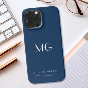 ネイビーブルーミニマルパーソナライズされたリスト iPhone 13 PRO MAXケース