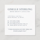 ネイビーブルーミニマルプロフェッショナル会社名 スクエア名刺 (裏面)