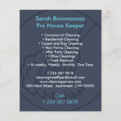 ネイビーブルーミニマルホームクリーニングハウスキーパー チラシ (裏面)