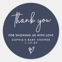 ネイビーブルーミニマルモダンリストボホベイビーシャワー