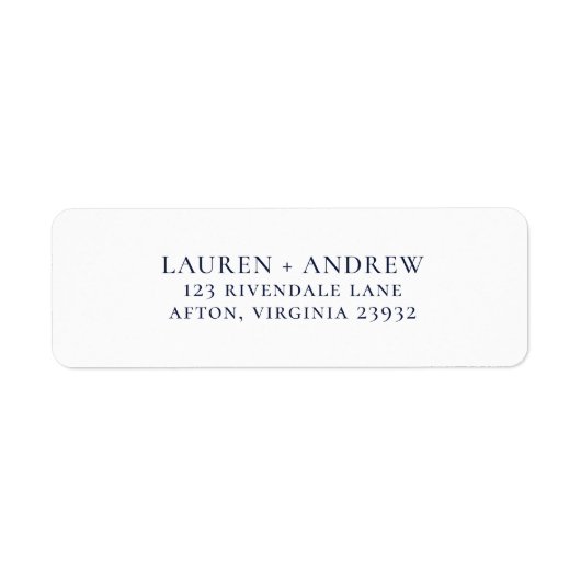 ネイビーブルーミニマル差出人住所ラベル ラベル (正面)