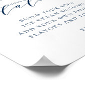 ネイビーブルーミニマル結婚リストスクリプトのアイスクリームバー ポスター (角)