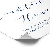 ネイビーブルーミニマル結婚リストスクリプトのカクテルアワー ポスター (角)