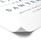 ネイビーブルーミニマル結婚リストスクリプトへようこそ ポスター (角)