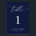 ネイビーブルーミニマル結婚リスト |イベントカスタム テーブルナンバー<br><div class="desc">(**ご注意：ご注文いただくには、テーブル番号（および名前/日付）を調整し、カートに番号を個別に追加します。次にチェックアウトを完了した後。 美エレガントしくモダン、ミニマルなテーブル番号カード。名前(またはイベント名)と日付で完全にカスタマイズ可能。</div>
