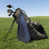 ネイビーブルーミルキーウェイナイトスキー銀河系写真 ゴルフタオル (グリーン)