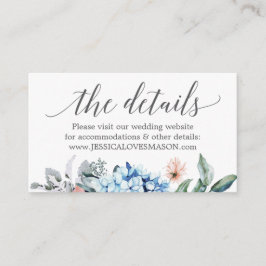 ネイビーブルームの結婚式ウェブサイト挿入カード エンクロージャーカード