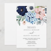 ネイビーブルームの結婚式招待状 招待状 (正面/裏面)