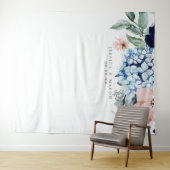 ネイビーブルームの結婚式用背景 フォトブース タペストリー (インサイチュ(横))