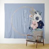 ネイビーブルームス フューチャー ミセス ブライダルシャワー 背景 タペストリー (インサイチュ(横))