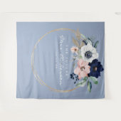 ネイビーブルームス フューチャー ミセス ブライダルシャワー 背景 タペストリー (正面(横))