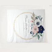 ネイビーブルームズ フューチャー ミセス ブライダルシャワー 背景 タペストリー (正面(横))