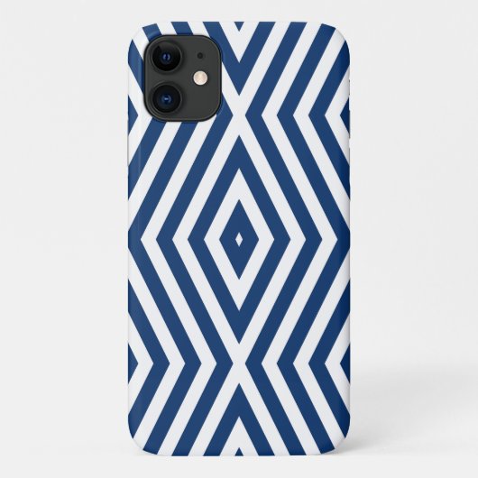 ネイビーブルームードダイヤモンドシェブロン Case-Mate iPhoneケース (裏面)