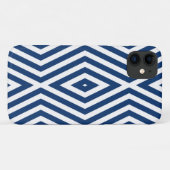 ネイビーブルームードダイヤモンドシェブロン Case-Mate iPhoneケース (裏面(横))