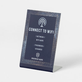 ネイビーブルームーンと星のビジネスWiFiパスワード 台座サイン