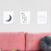 ネイビーブルームーンアンドスターズ子供部屋デコール (リビング)