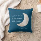 ネイビーブルームーン愛する月 クッション (ブランケット)