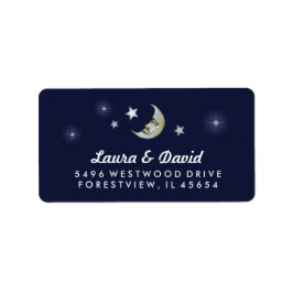 ネイビーブルームーン&スターズ結婚マッチングの住所 ラベル