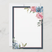 ネイビーブルームーヴボタニカル結婚式招待状 招待状 (裏面)