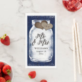 ネイビーブルーメイソンジャール納屋ウッドミスター&ミセス結婚ズ (インサイチュ)