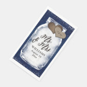 ネイビーブルーメイソンジャール納屋ウッドミスター&ミセス結婚ズ (コーナー)