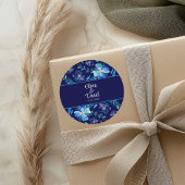 ネイビーブルーメキシコフローラ結婚フィエスタ ラウンドシール