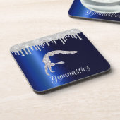 ネイビーブルーメタリックシルバースパークル体操 コースター (左側)