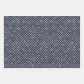 ネイビーブルーメタリック金ゴールドマーメイドパーティーギフトデコ ラッピングペーパーシート (正面3)