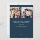 ネイビーブルーメリークリスマスフォトコラージュカード シーズンカード (裏面)