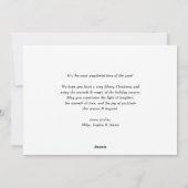 ネイビーブルーメリークリスマス&ハッピーニューイヤー写真 シーズンカード (裏面)