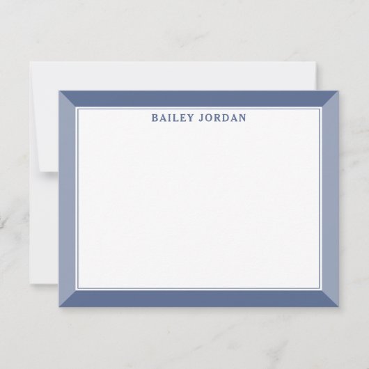 ネイビーブルーメンズ2トーンプロフェッショナル文房具 ノートカード (正面)