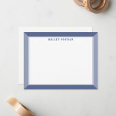 ネイビーブルーメンズ2トーンプロフェッショナル文房具 ノートカード (正面/裏面インサイチュ)