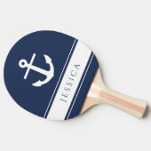 ネイビーブルーモダンいかり航海の名前をカスタムする 卓球ラケット (横)