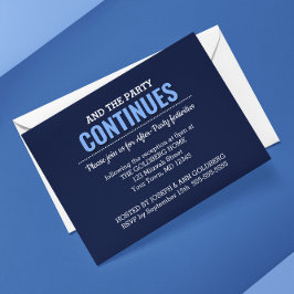 ネイビーブルーモダンアフターパーティの招待状 招待状